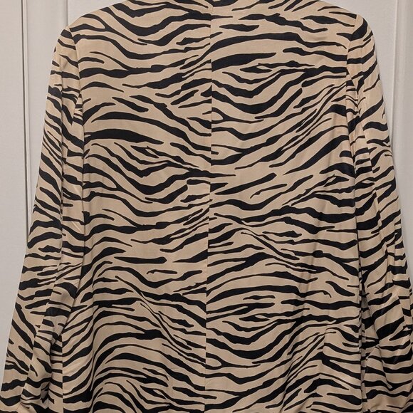 NWT ZARA WOMEN'S ANIMAL PRINT SATIN EFFECT BLAZER TIGER BLACK SIZE M - Picture 5 of 5
